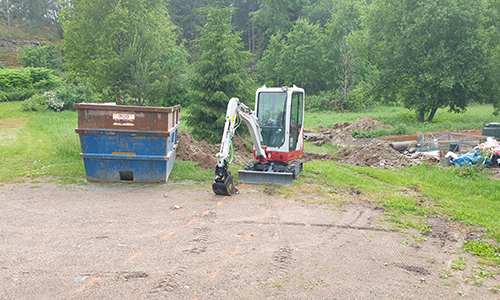 Grävning av schakt för bergvärme