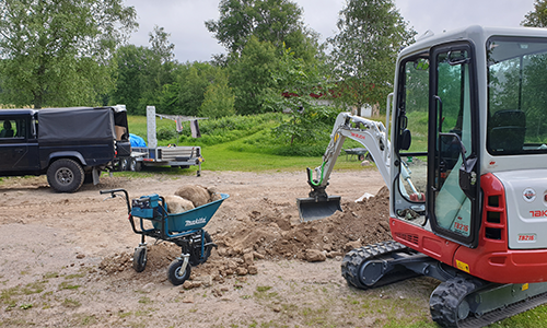 Grävning av schakt för bergvärme